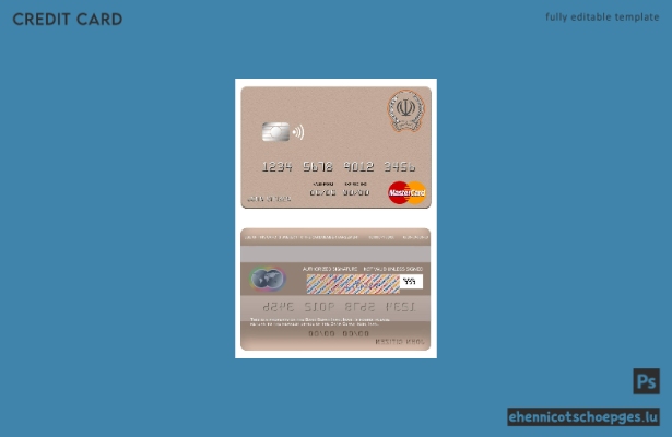 Beispielvorschau für die Mastercard der Iran Sepah Bank